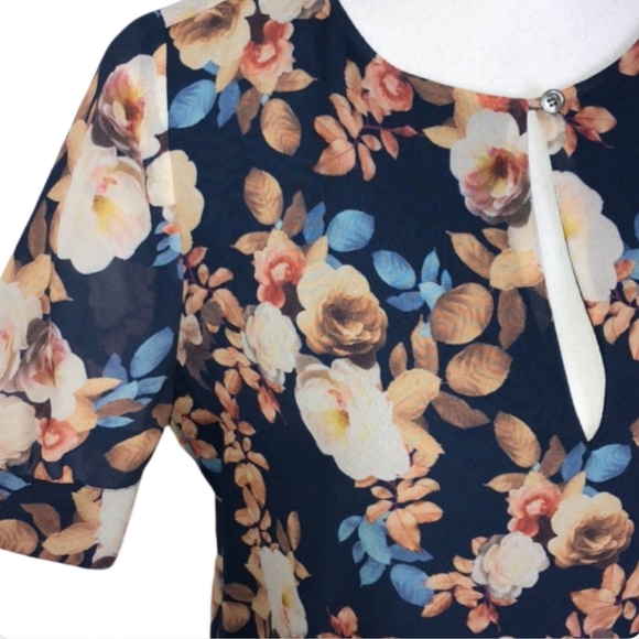 J.Crew 100% Silk Floral Dress Blue Shift Size 6 - Picture 10 of 15